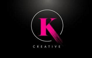 Pink VK Brush Stroke Letter Logo Design Pink Paint Logo Leters Icon