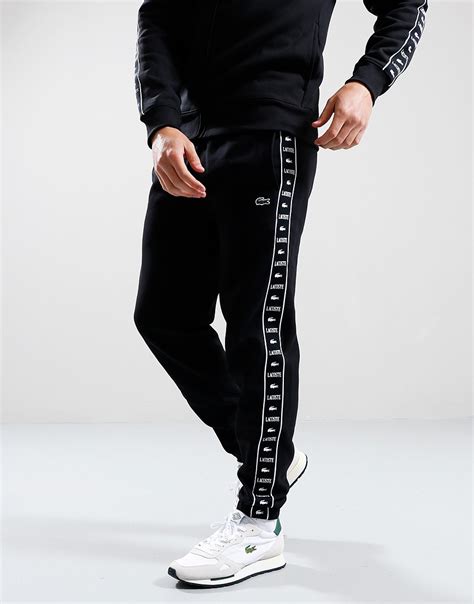 Lacoste Logo Stripe Track Pant Black Terraces Menswear