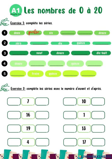 Les Nombres En 1 50 Online Exercise For Live Worksheets 41 Off