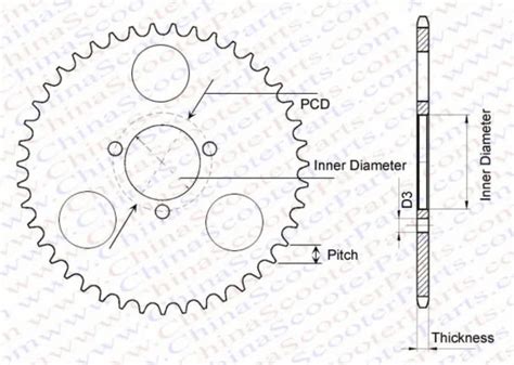 44 Tooth 44t T8f 35mm Rear Sprocket For 47cc 49cc Mini Moto Atv Quad