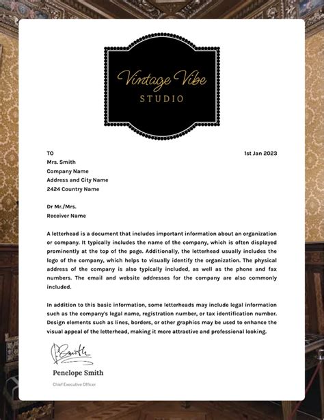 Brown And White Elegant Vintage Letterhead Template Venngage