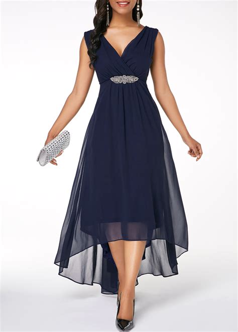 ROTITA Sleeveless High Low Navy Blue Dress Rotita USD 30 98