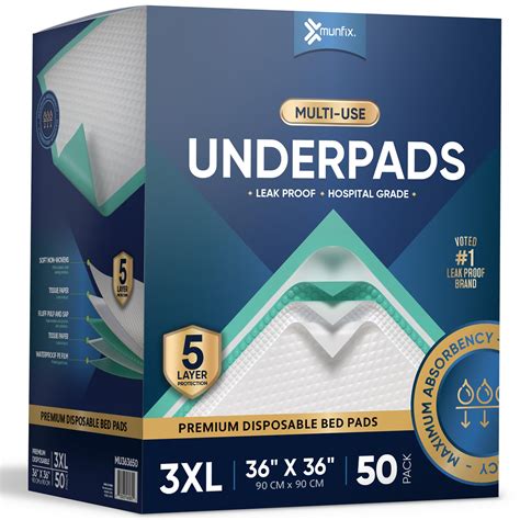 Amazon 50 Pack Disposable Bed Pads 36 X 36 Inches Super Absorbent