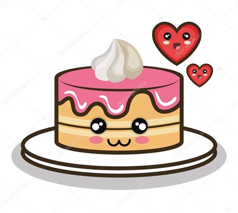 Diseño De Dibujos Animados Pastel Amor Postre — Vector De Stock