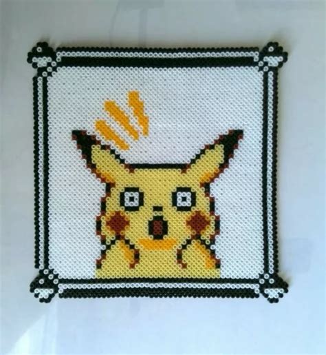 Pok Mon Pikachu Trippy Perler Perle Pixel Art Eur Picclick Fr