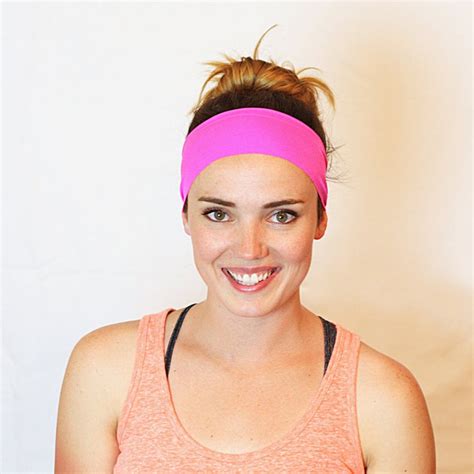 Neon Pink Yoga Headband Fitness Headband Workout Headband Etsy