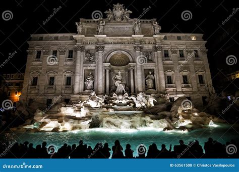 Fontana Di Trevi by Night - Rome Stock Photo - Image of rome, italy: 63561508