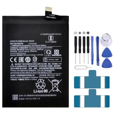 Bn Mah Li Polymer Battery Replacement For Xiaomi Redmi Note