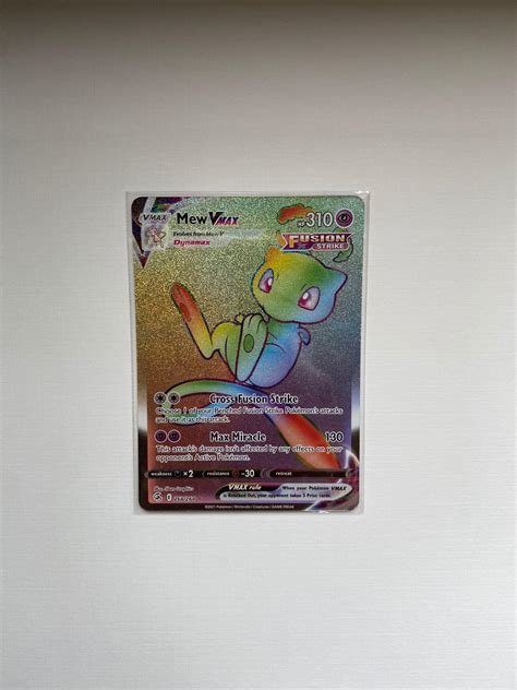 Mew Vmax Secret Rainbow Rare Fusion Strike Pokemon Tcg Sword