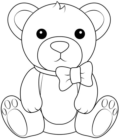 Little Teddy Bear Sitting Coloring Page Download Print Or Color