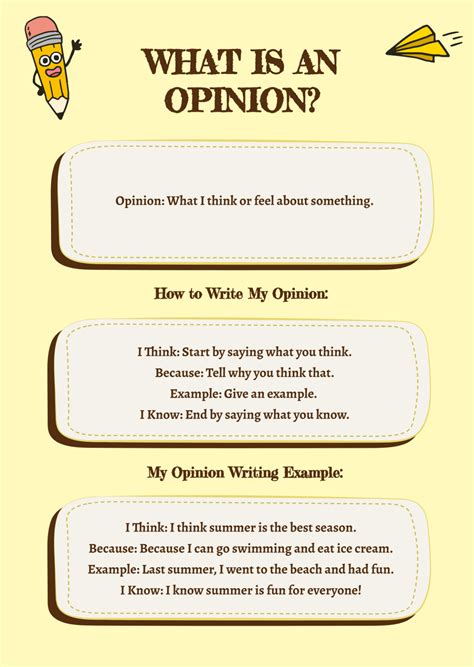 Free Kindergarten Opinion Writing Anchor Chart Template Edit Online And Download