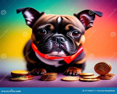 Dog And Gold Coin Stock Illustration Illustration Of Puppy 277364677