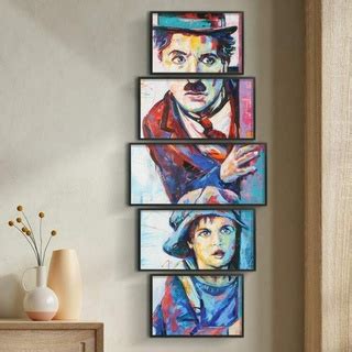 Quadros Decorativos Mosaico Vertical Charlie Chaplin Shopee Brasil