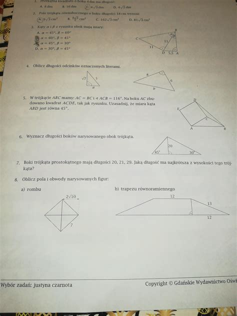 Pomocy Matematyka Figury Geometryczne Na Płaszczyźnie Brainlypl