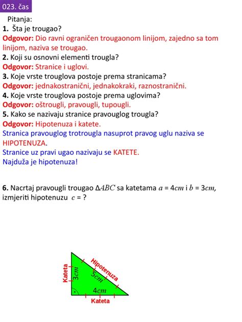 Pitagorina Teorema Formulacija I Dokaz Pdf