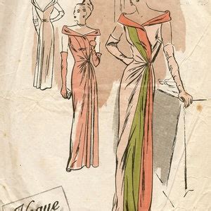 S Vintage Vogue Sewing Pattern B Evening Dress E Vogue Etsy