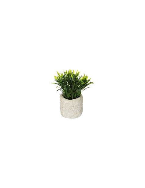 Plante Verte Artificielle Pot Sac Ciment Hauteur 14 Cm