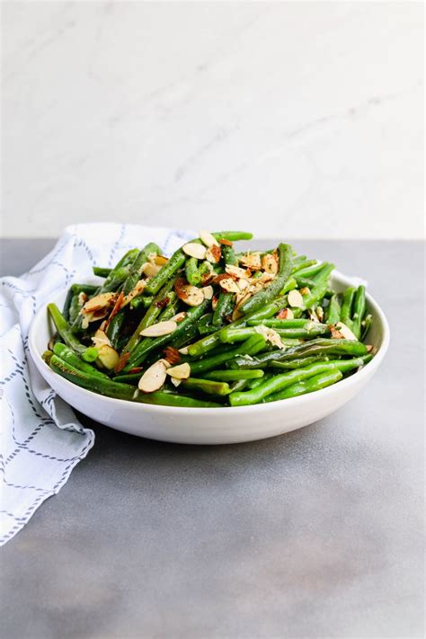 Garlic Butter Roasted Green Beans With Almonds For The Love Of Gourmet