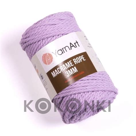 Sznurek YarnArt Macrame Rope 3mm 765 Lawenda Kokonki Motki Ombre