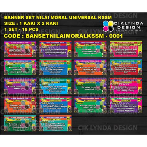 Pre Order Banner Set Nilai Moral Universal Kssm Shopee Malaysia