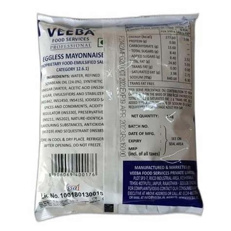 Veeba Eggless Mayonnaise Packaging Size 1 Kg Packaging Type Packet At Rs 105 Packet In Gurugram