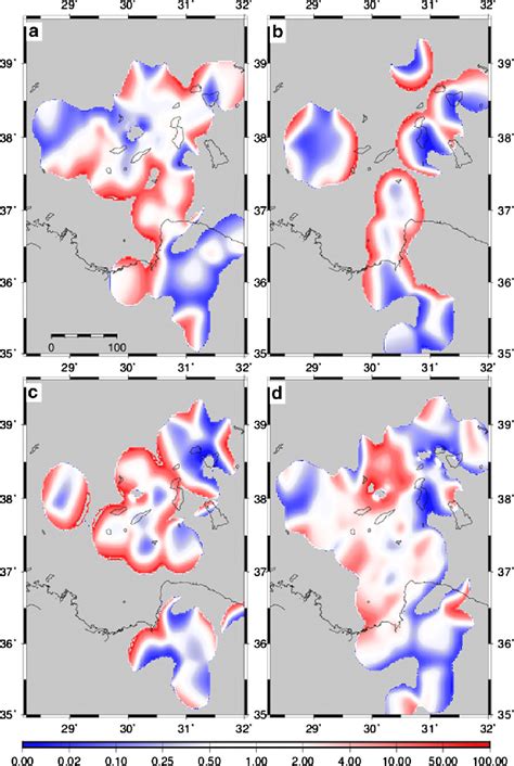 Ratio Of Expected Observed Seismicity Rates For Subarea For