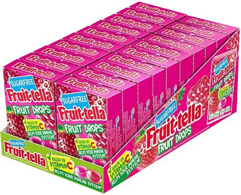 Fruittella Party Sweets Sugar Free Fruit Drops Red Berry Mix 2 Flavours 45g Pack Of 20