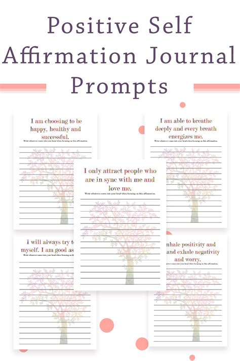 Positive Self Affirmation Writing Prompts 28 Pages Positive Self Affirmations Journal