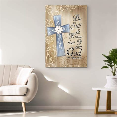 Bible Verse Wall Art Psalm 4610 Be Still And Know That I Am God Canvas Print Teehall