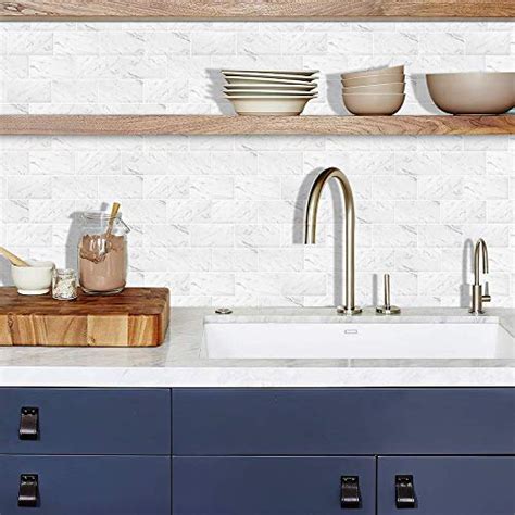 Stickgoo Sheet Matt White Subway Tile Peel And Stick Backsplash