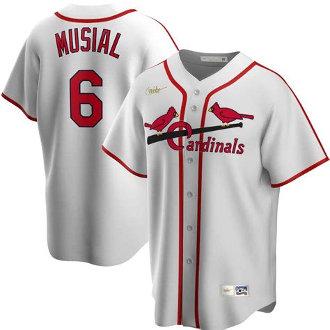 Mens St Louis Cardinals Stan Musial White Home Cooperstown Collection