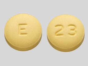 E 23 Pill Yellow Round 10mm - Pill Identifier