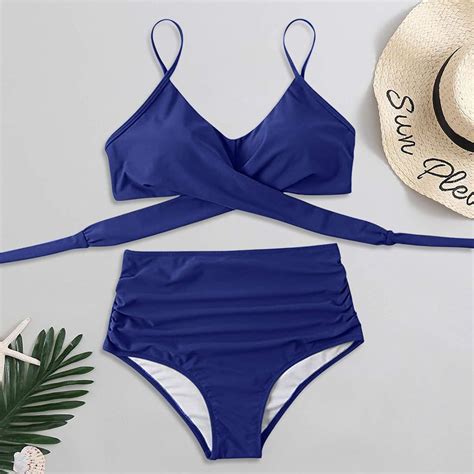 Sdacndas High Waist Bikini Set Damen Bikini Set Mit Blumendruck