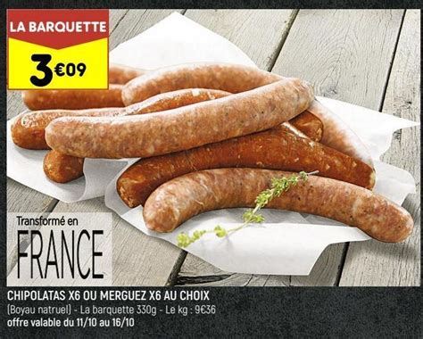 Promo Chipolatas X Ou Merguez X Au Choix Chez Leader Price