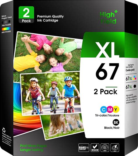 Hp 67 Blacktri Color Ink Cartridges 2 Pack Works With Hp Deskjet 1255 2700