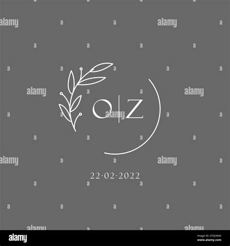 Letter OZ Wedding Monogram Logo Design Ideas Vector Graphic Stock