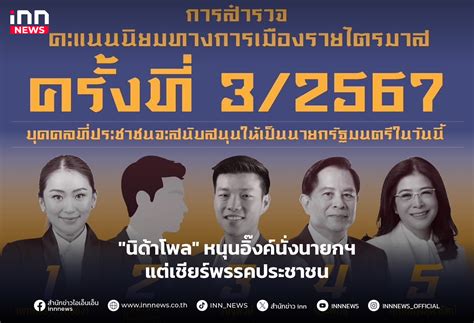 นิด้าโพล หนุนอิ๊งค์นั่งนายกฯแต่เชียร์พรรคประชาชน