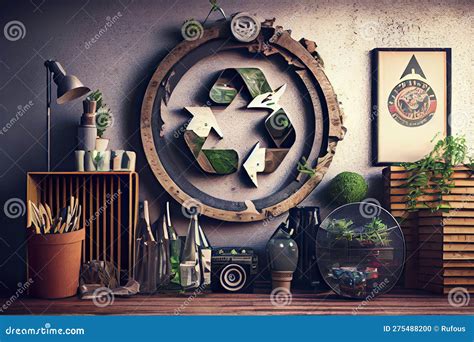 Green Recycle Icon Eco Papercut Nature Concept Stock Illustration