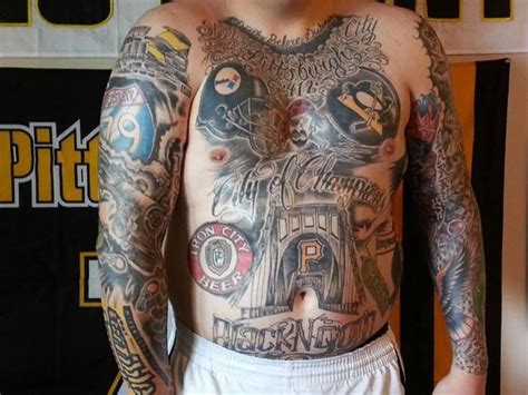 Pittsburgh Tattoos That S An Understatement He S A Walking Advertisement For The City