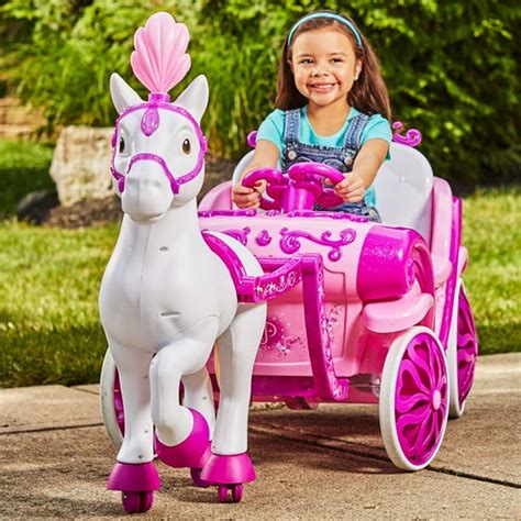 Disney Princess Royal Horse and Carriage Girls 6V Ride-On Toy by Huffy ...