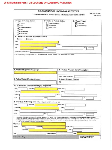 Fillable Online Disclosure Of Lobbying Activities Fax Email Print