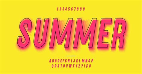 Premium Vector | Vector summer font 3d bold colorful style