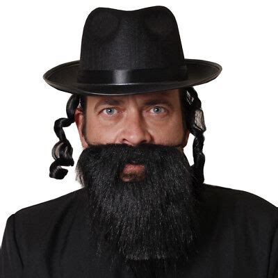 JEWISH RABBI HAT BEARD SET MENS ORTHODOX FANCY DRESS NOVELTY STAG DO