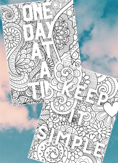 Printable Recovery Coloring Book Pages 12 Steps Mindfulness Etsy