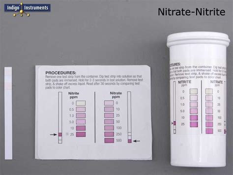 Test strips: Nitrite: 0-25ppm; Nitrate: 0-500ppm , ~50/vial