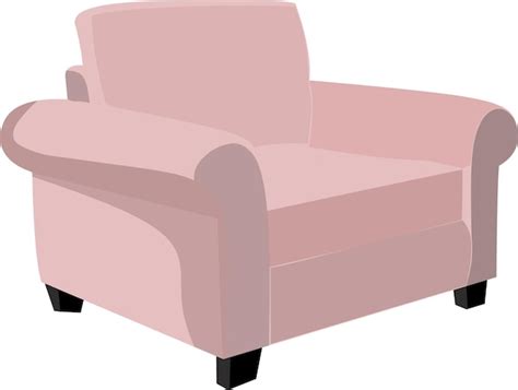 Premium Vector A Pink Chair With Black Legs And A White Background