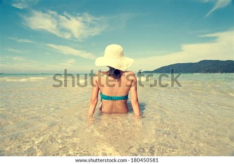 Female Bikini On Beach Vintage Retro Stock Photo Shutterstock