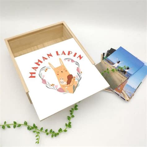 Boite Coffret En Bois Maman Lapin Et Ses B B S Dessin Illustration