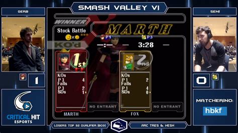 Smash Valley Vi Melee Singles Gerb Marth Vs Semi Fox Sheik