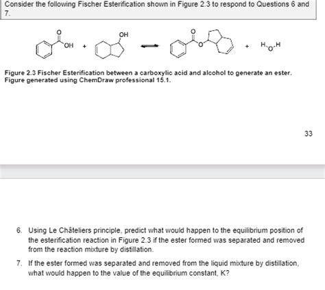 Solved Consider The Following Fischer Esterification Shown Chegg